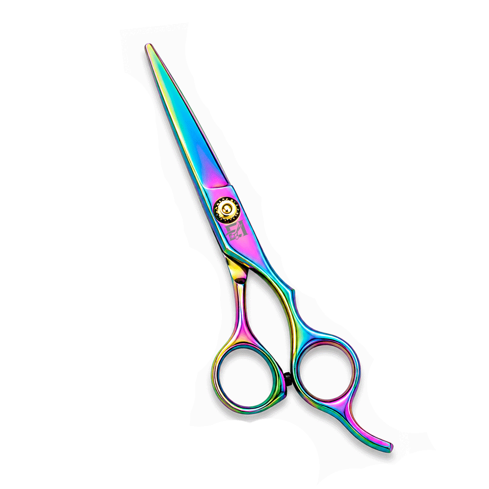 Professional Thinning Scissor. One Blade Teeth and One Blade Razor. Multicolor coating